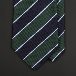 Сине-зеленый галстук полоску FUENTECAPALA из шелка и хлопка