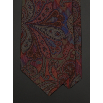 Винтажный галстук VALENTINO с растительно-клетчатым орнаментом