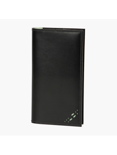 Черный вертикальный бумажник HOOF из кожи Box calf