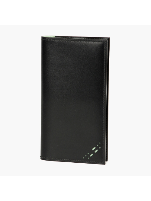 Черный вертикальный бумажник HOOF из кожи Box calf